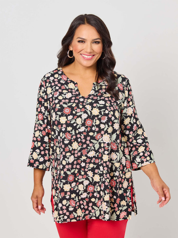 Rayon Print Top - Sacred Flowers