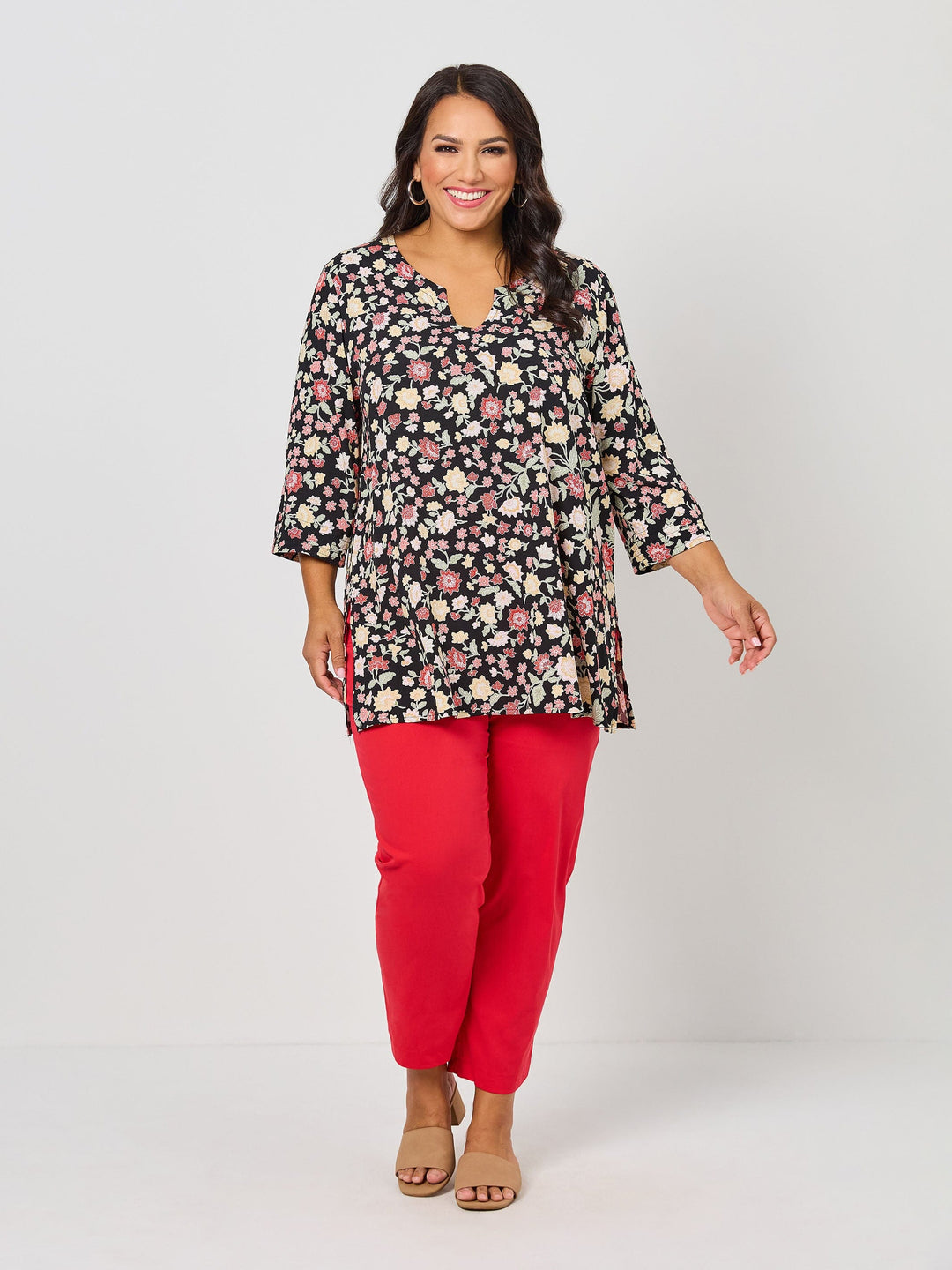 Rayon Print Top - Sacred Flowers