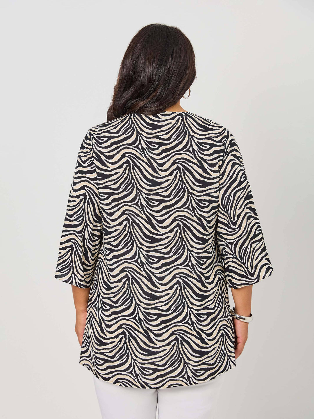 V-Neck Print Rayon Top - Tigress
