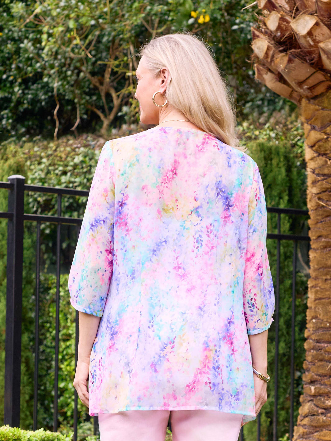 V Neck Frill Top - English Garden