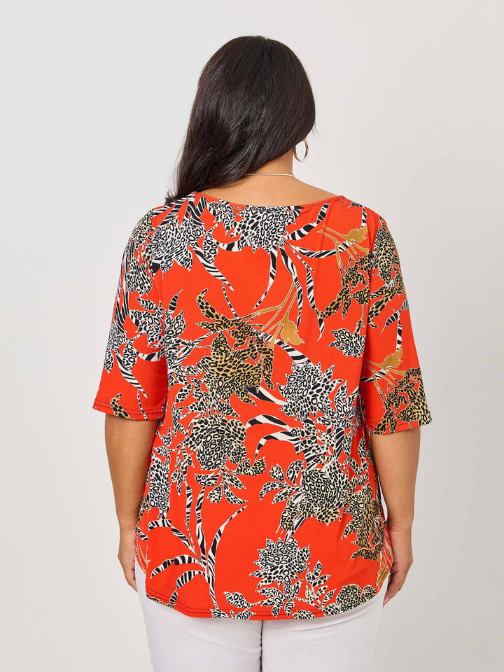 Elbow Sleeve Round Neck Jersey Top - Wild & Native