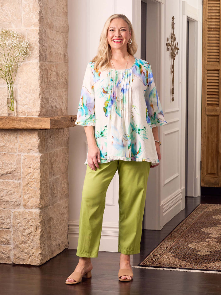 City Cotton Pant - Limelight