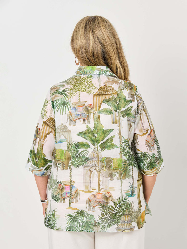 Collared Linen Shirt - Ramie on Safari