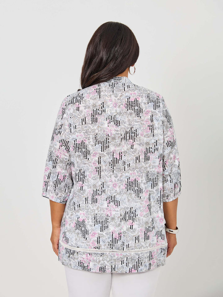 Nehru Collar Tucked Cotton Shirt - Country Living