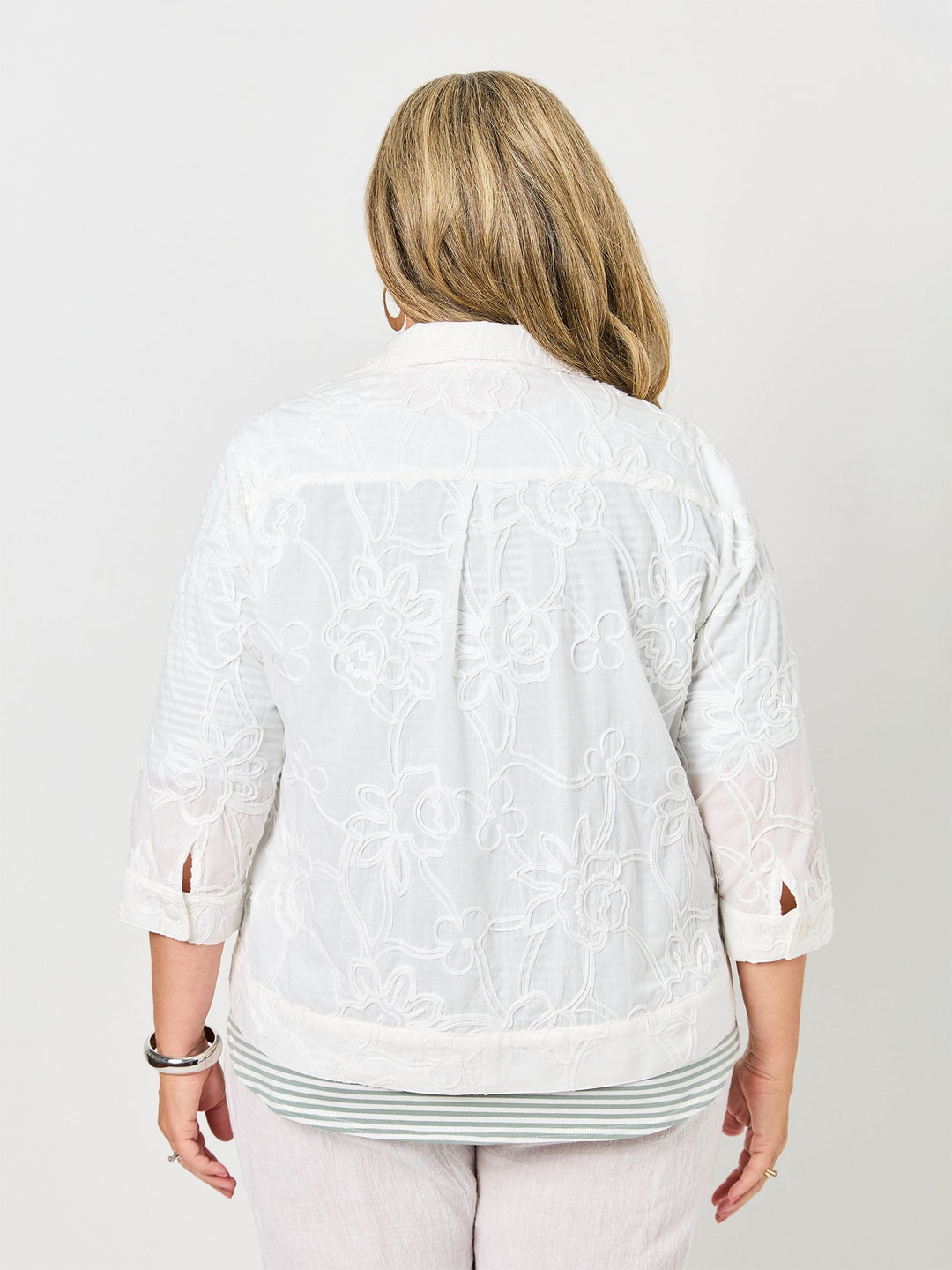 Embroidered Cotton Jacket - White