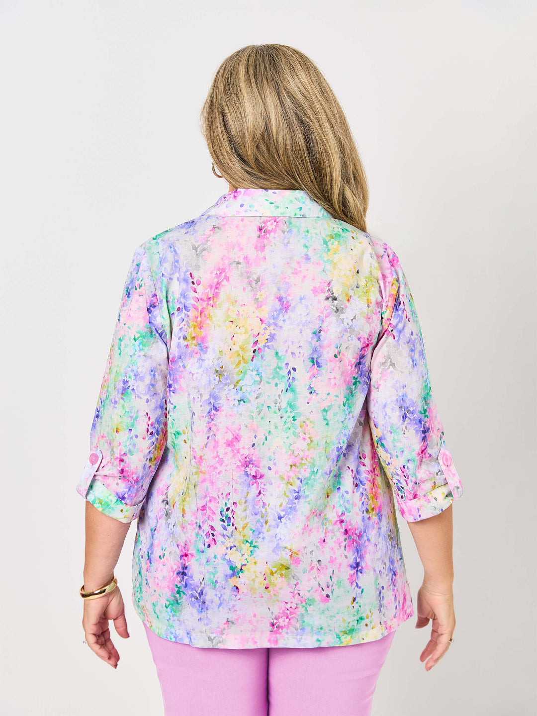 Collared Cotton Tab Shirt - English Garden