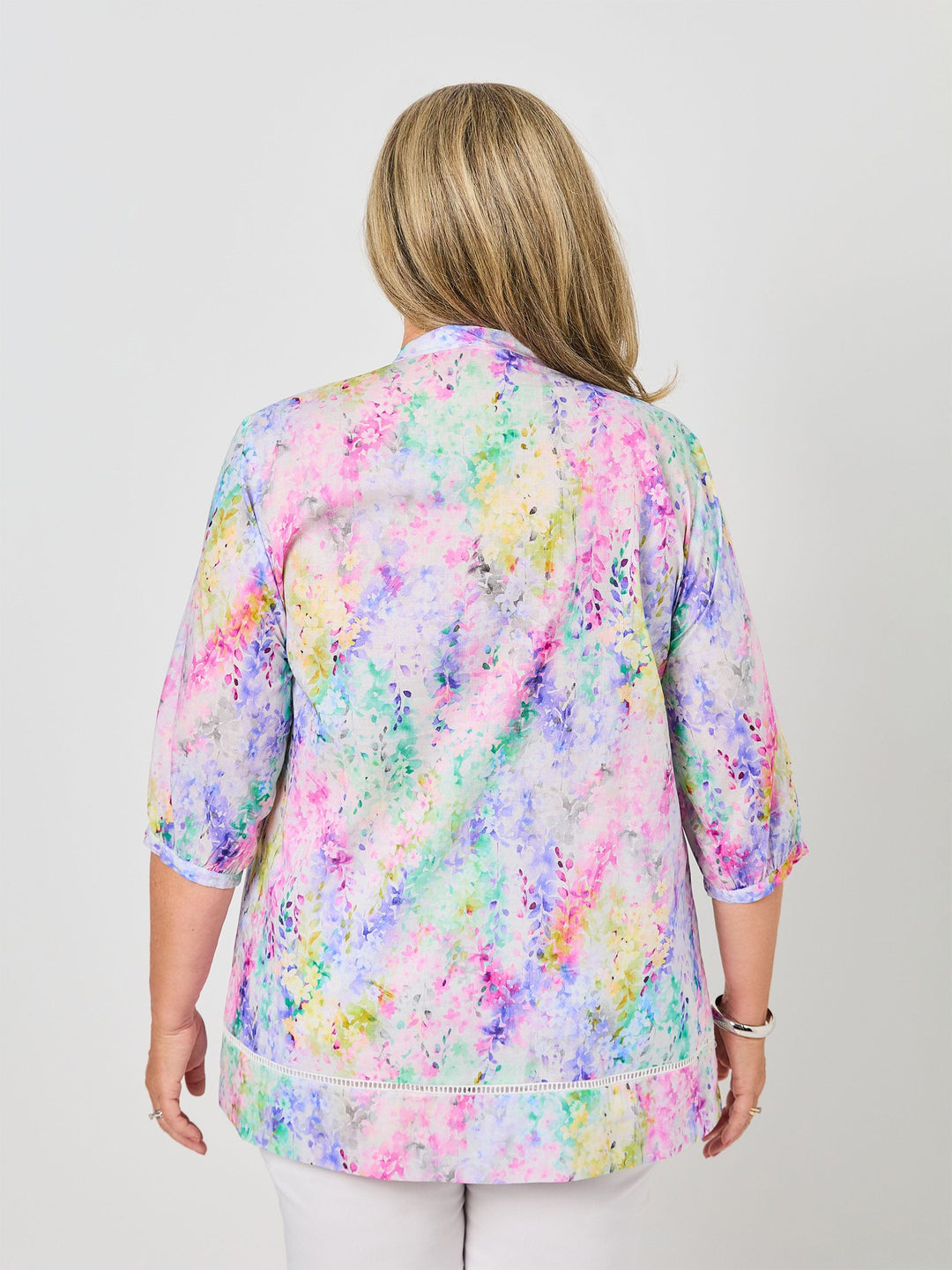 Nehru Collar Cotton Shirt - English Garden