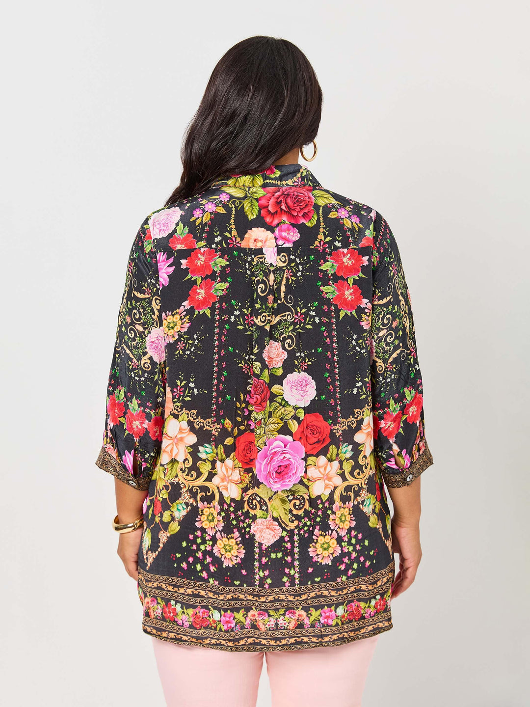 Jo Jo Print Collared Shirt - Black