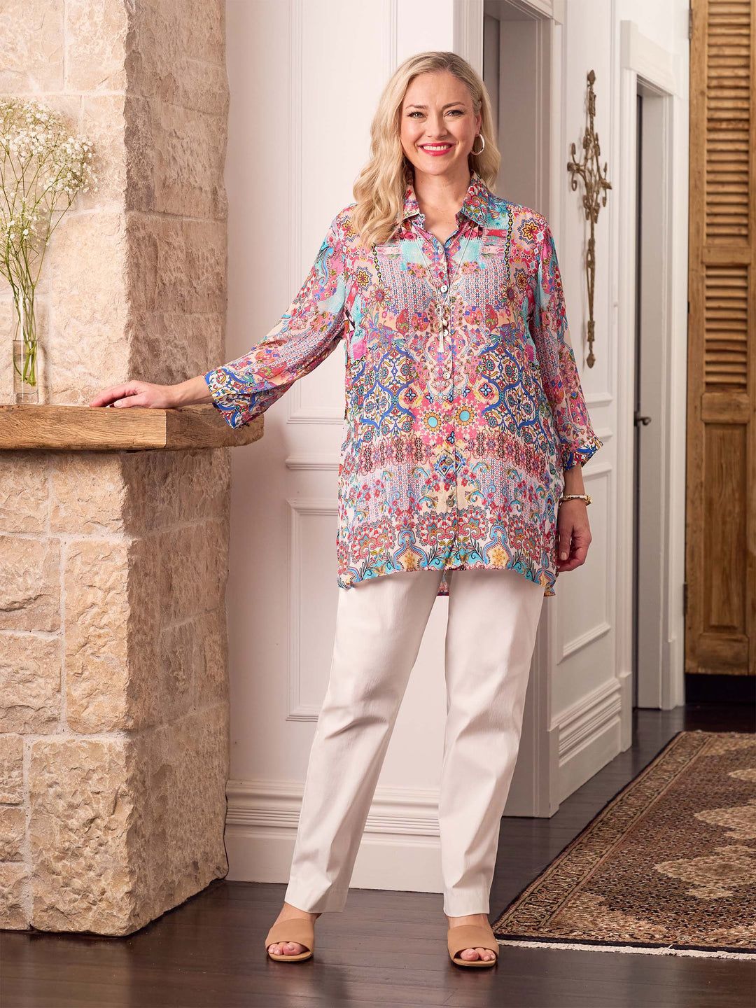 Mia Print Collared Shirt