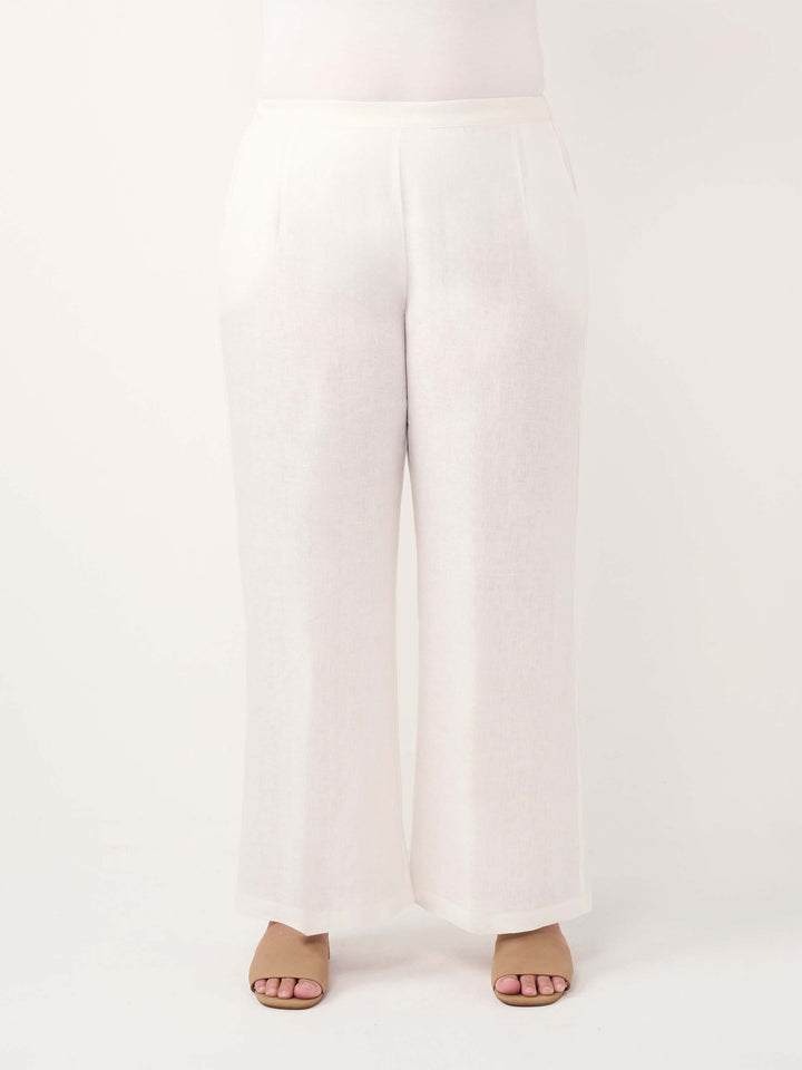 Linen Wide Leg Pant - White