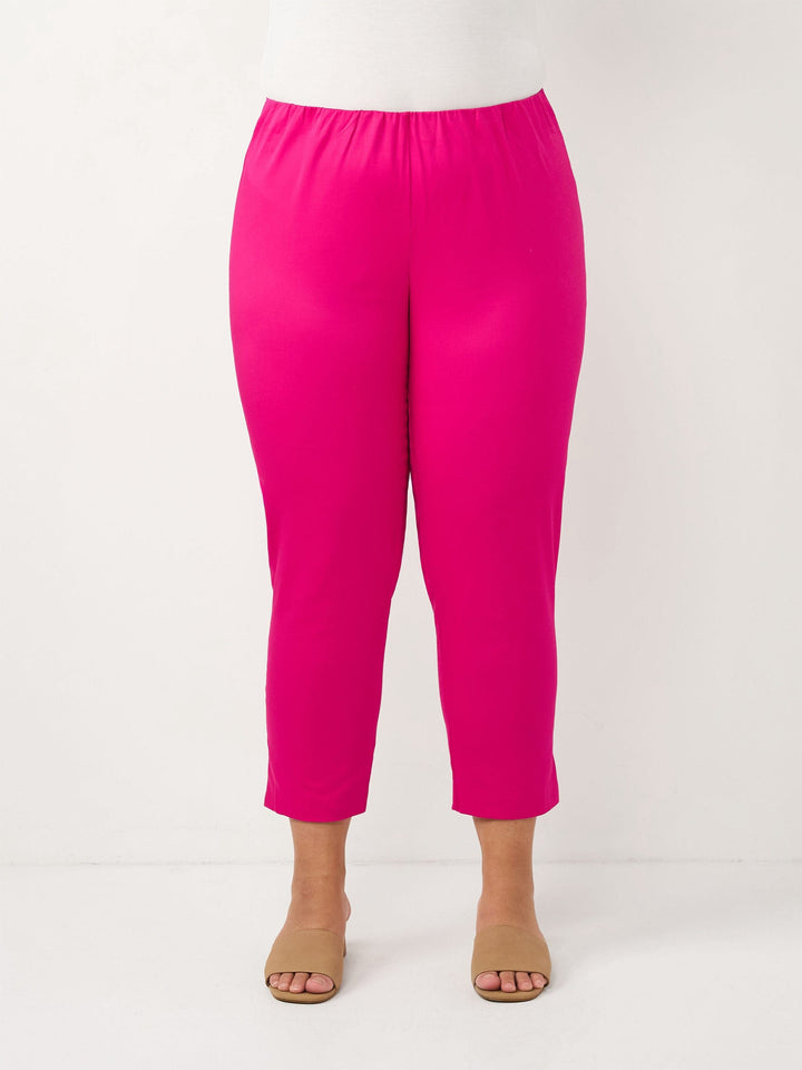 Crop 7/8 Stretch Cotton Sateen Pant - Cerise