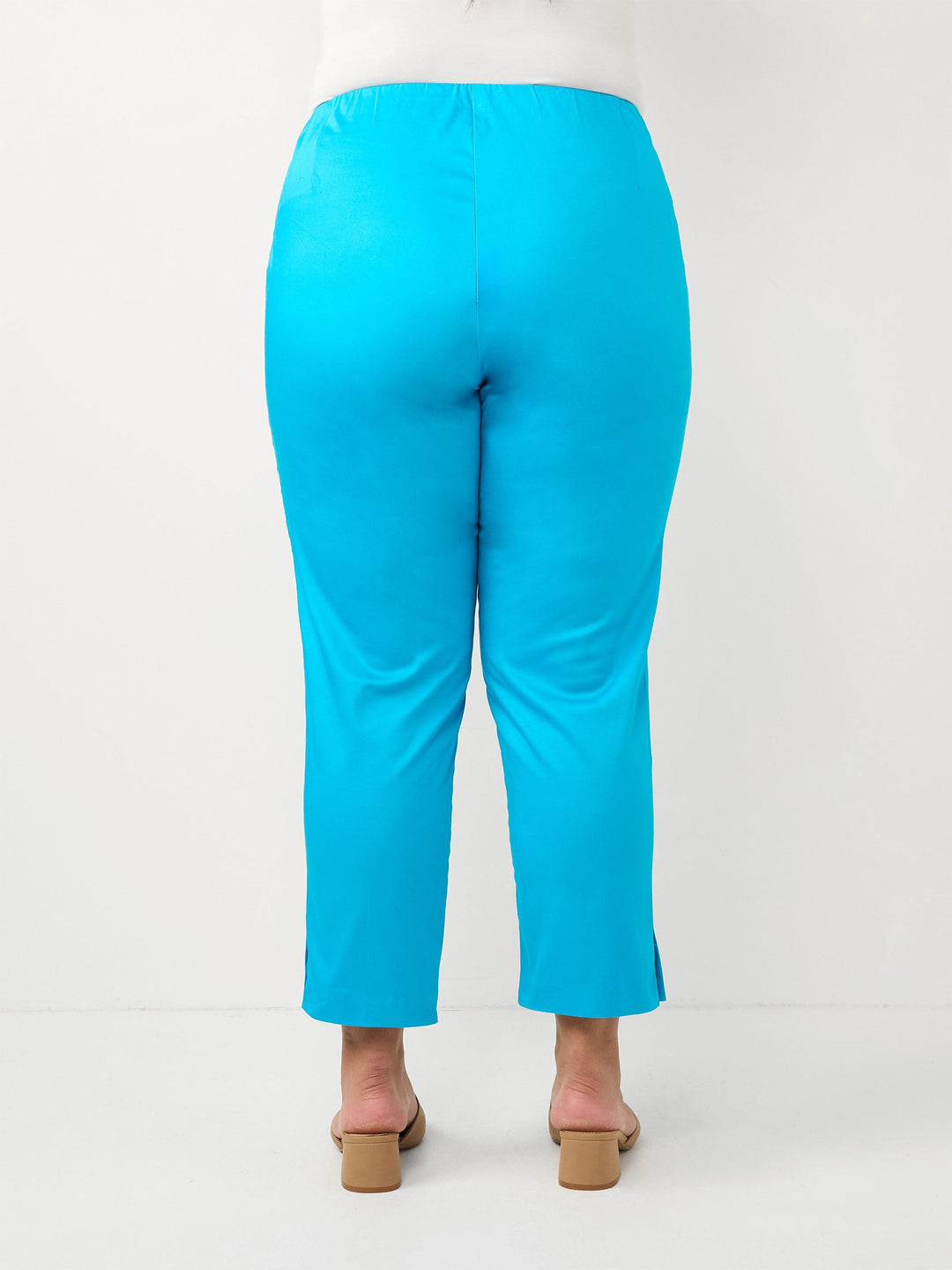 Crop 7/8 Stretch Cotton Sateen Pant - Turq
