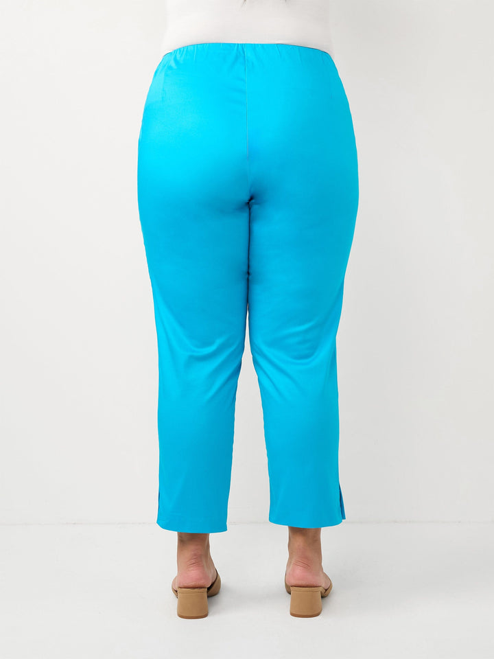 Crop 7/8 Stretch Cotton Sateen Pant - Turq