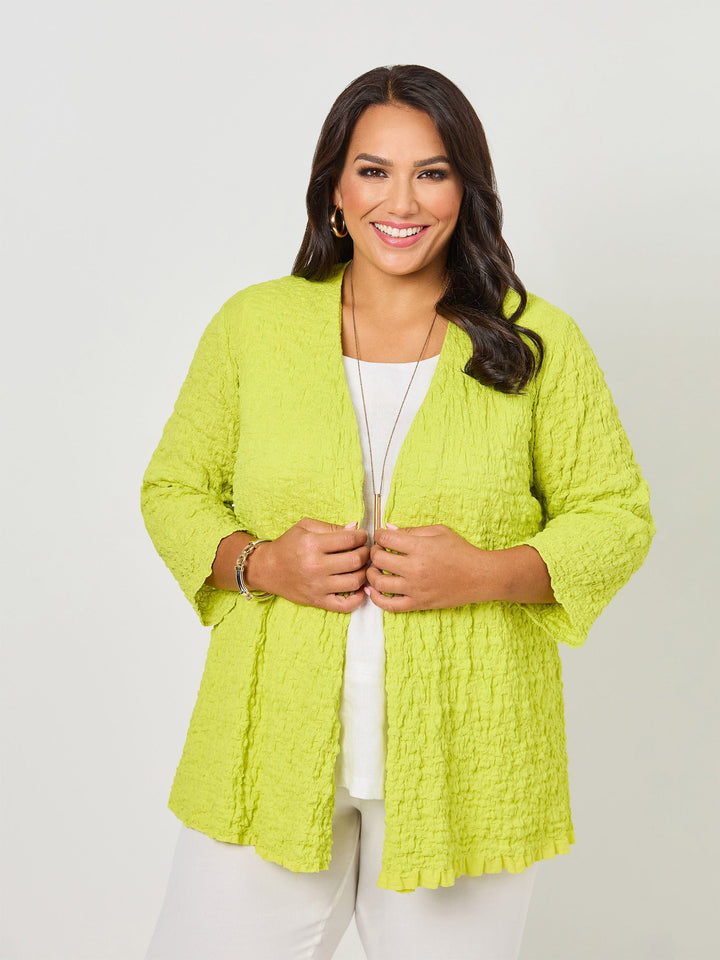 Seersucker Knit Jacket - Lime Fresh