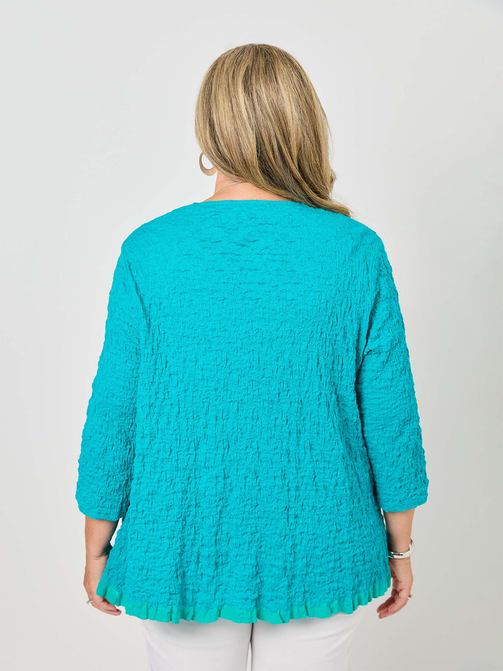 Seersucker Knit Jacket - Emerald