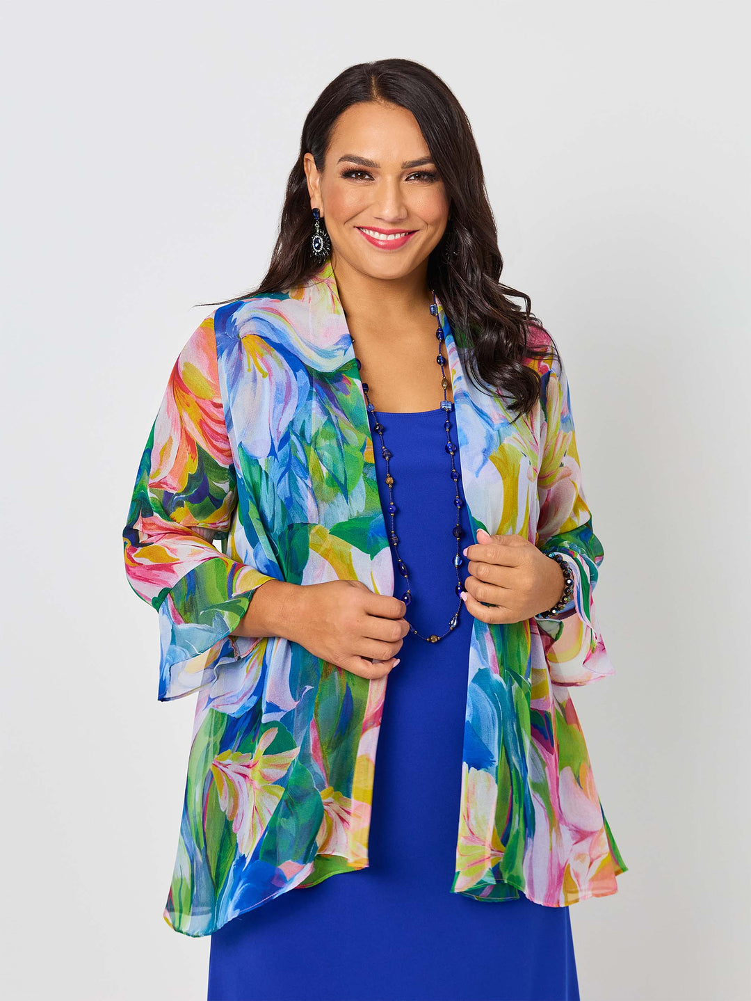 Juliette Sleeves Print Georgette Jacket - Floral Romance