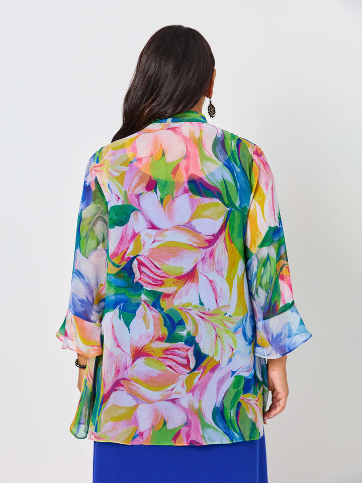 Juliette Sleeves Print Georgette Jacket - Floral Romance