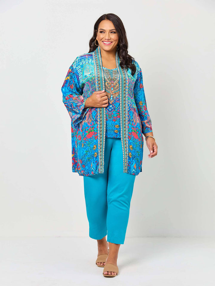 Liliana Print Jacket and Cami Set - Blue