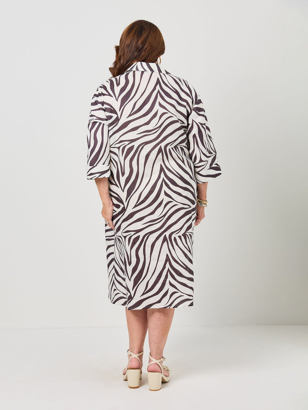 Shirt Maker Linen Dress - Zebra