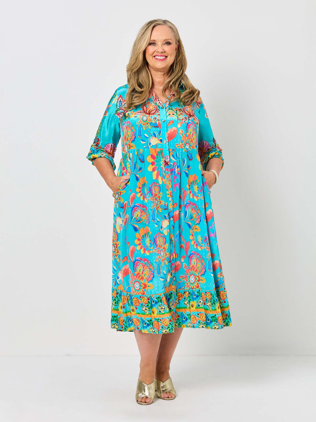 Kinsley Print Button Through Dress