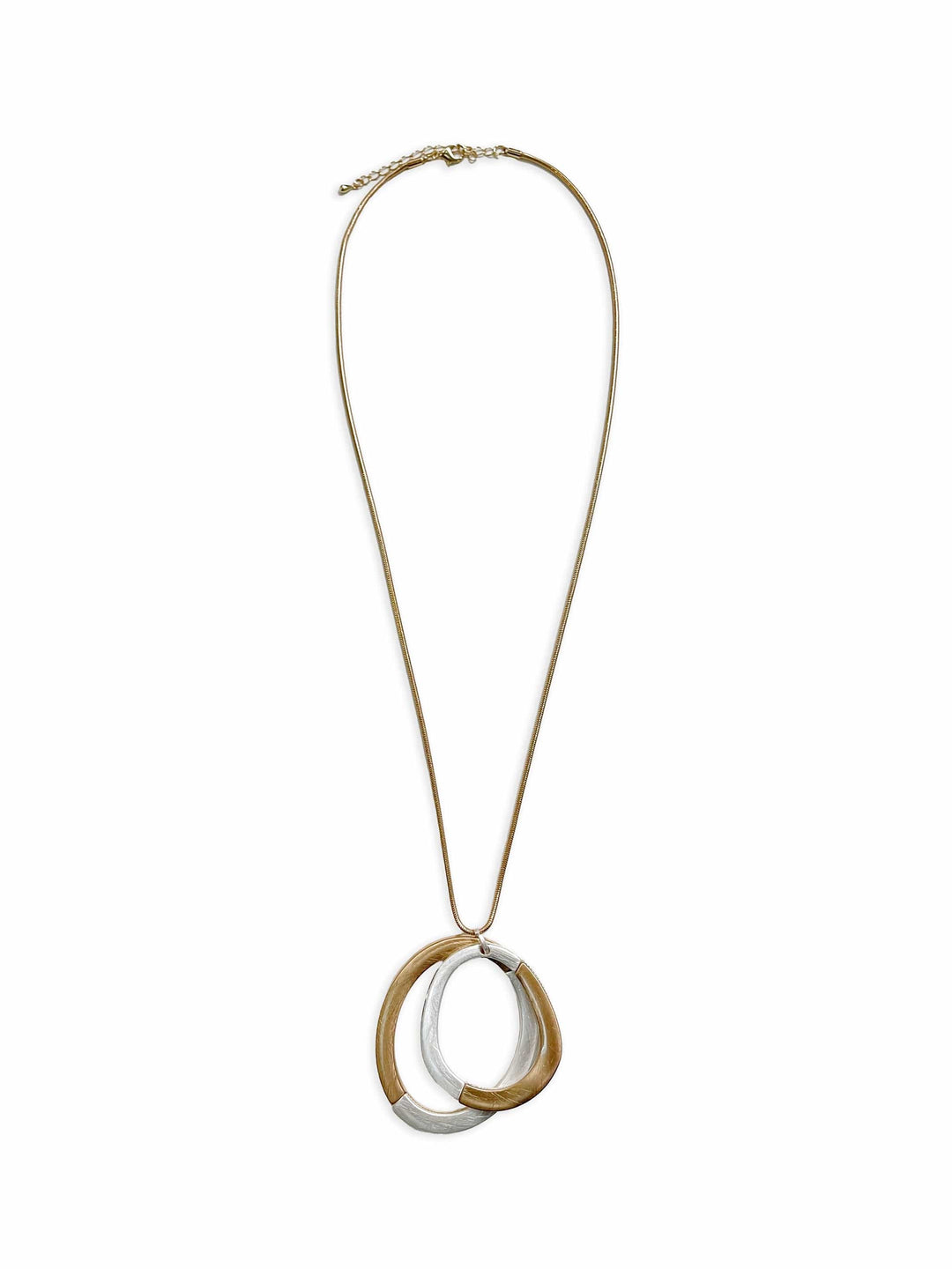 Gold Silver Double Ring Necklace