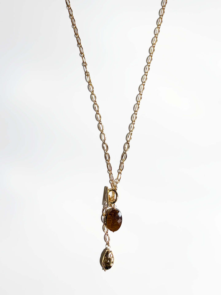 Gold Chain with Tiger Eye Necklace