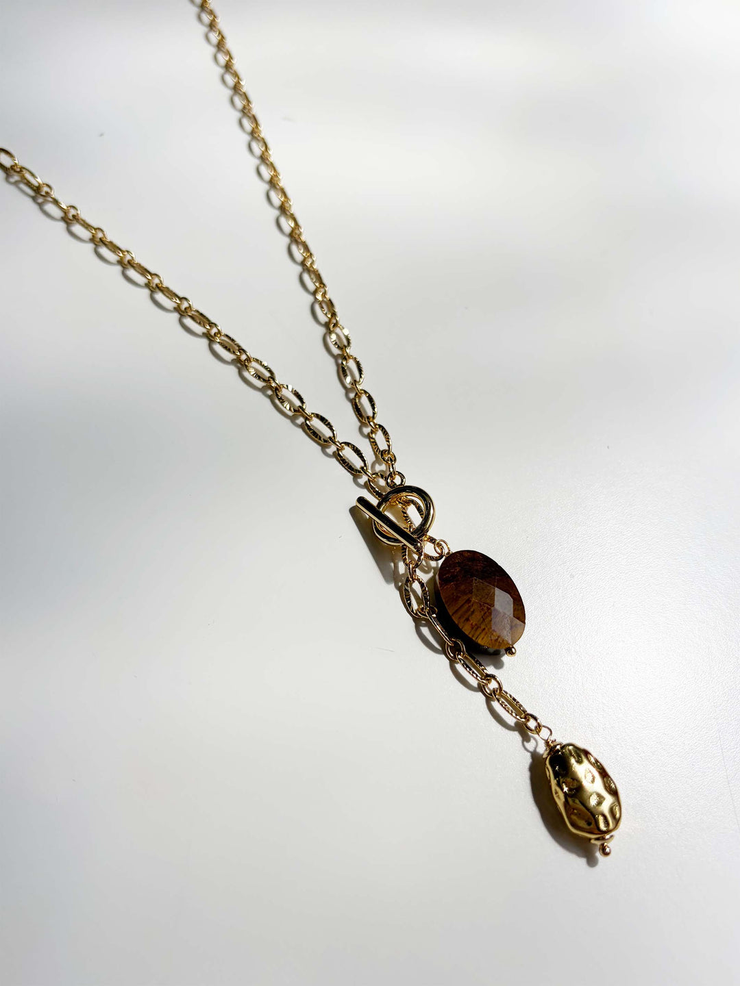 Gold Chain with Tiger Eye Necklace