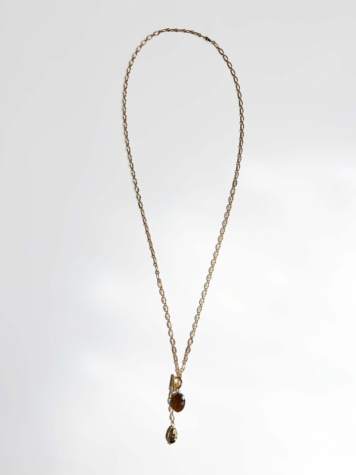 Gold Chain with Tiger Eye Necklace