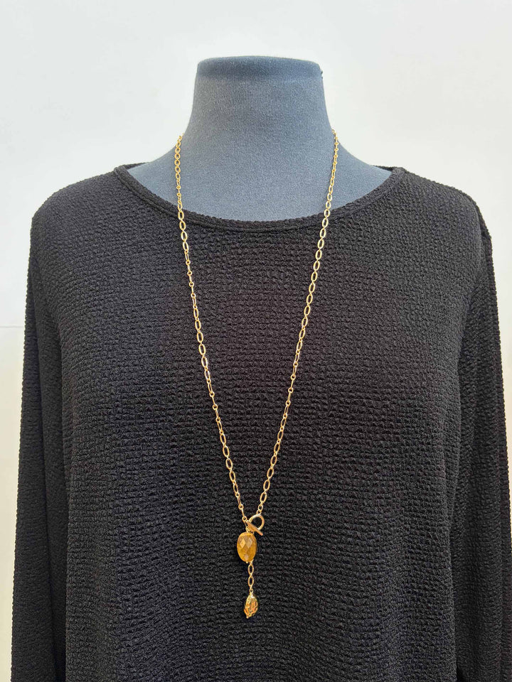 Gold Chain with Tiger Eye Necklace