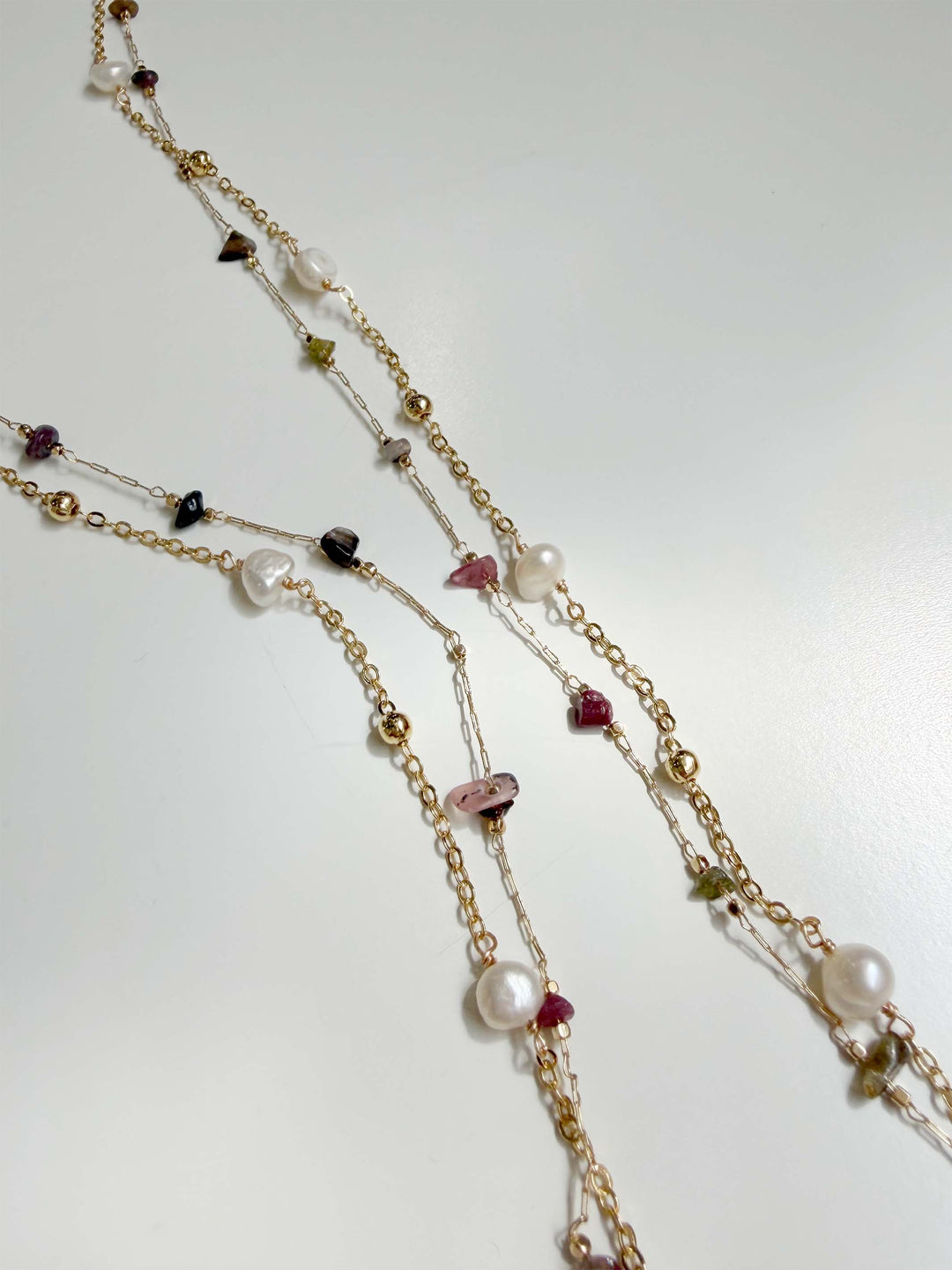 2 Layer Gold and Crystal Necklace