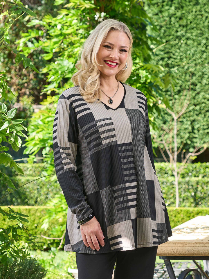 V-Neck Swing Top - Skyline