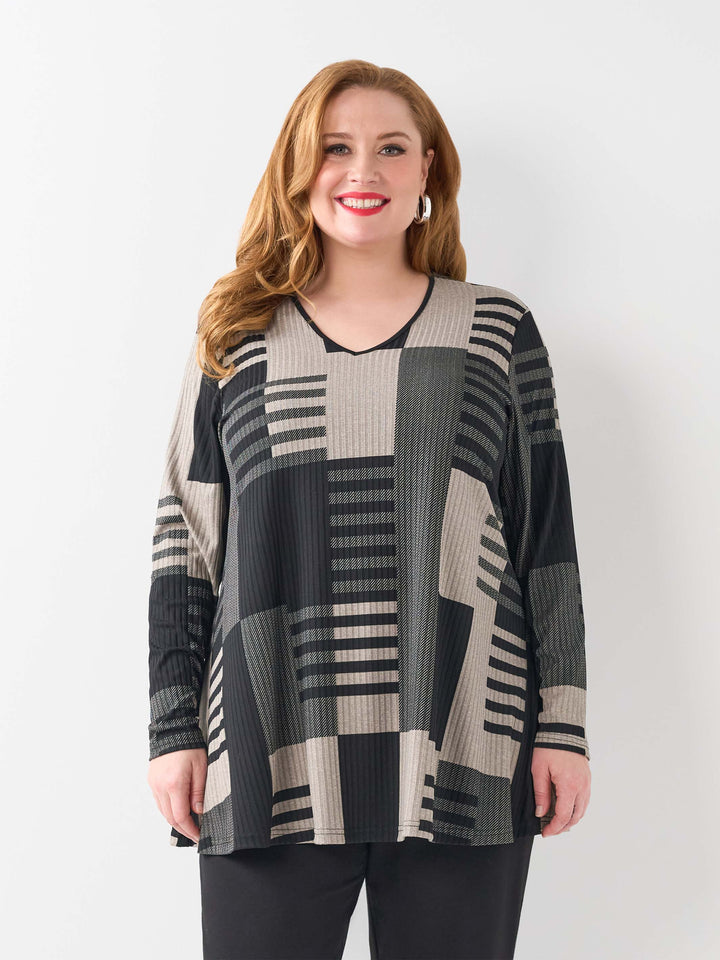 V-Neck Swing Top - Skyline