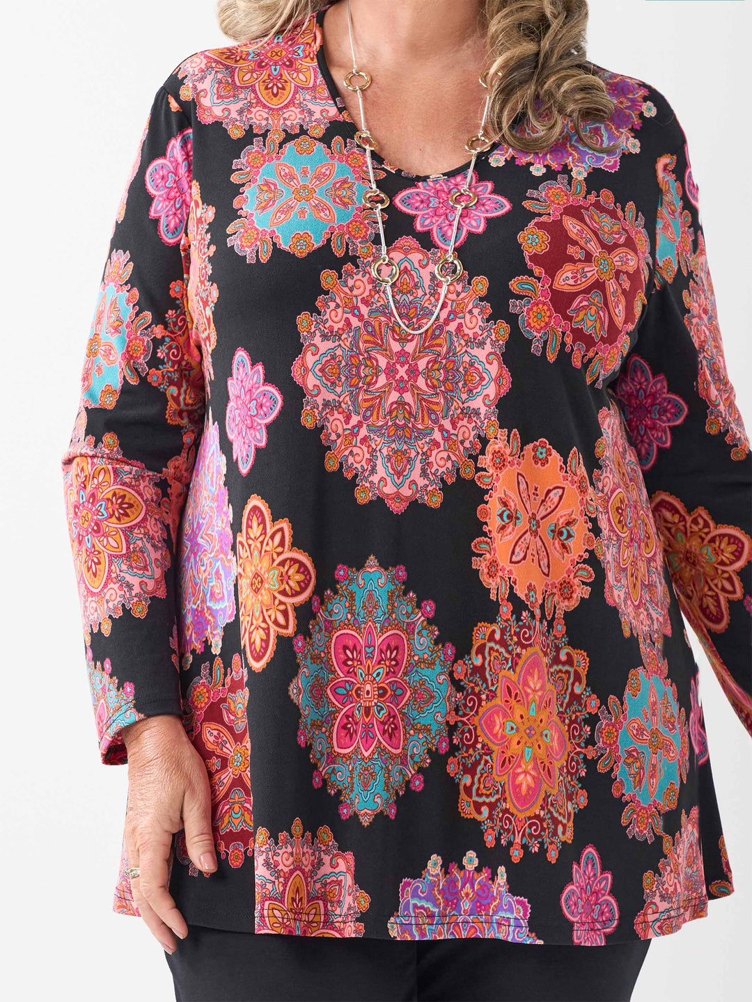 V-Neck Swing Top - Magic Medallions