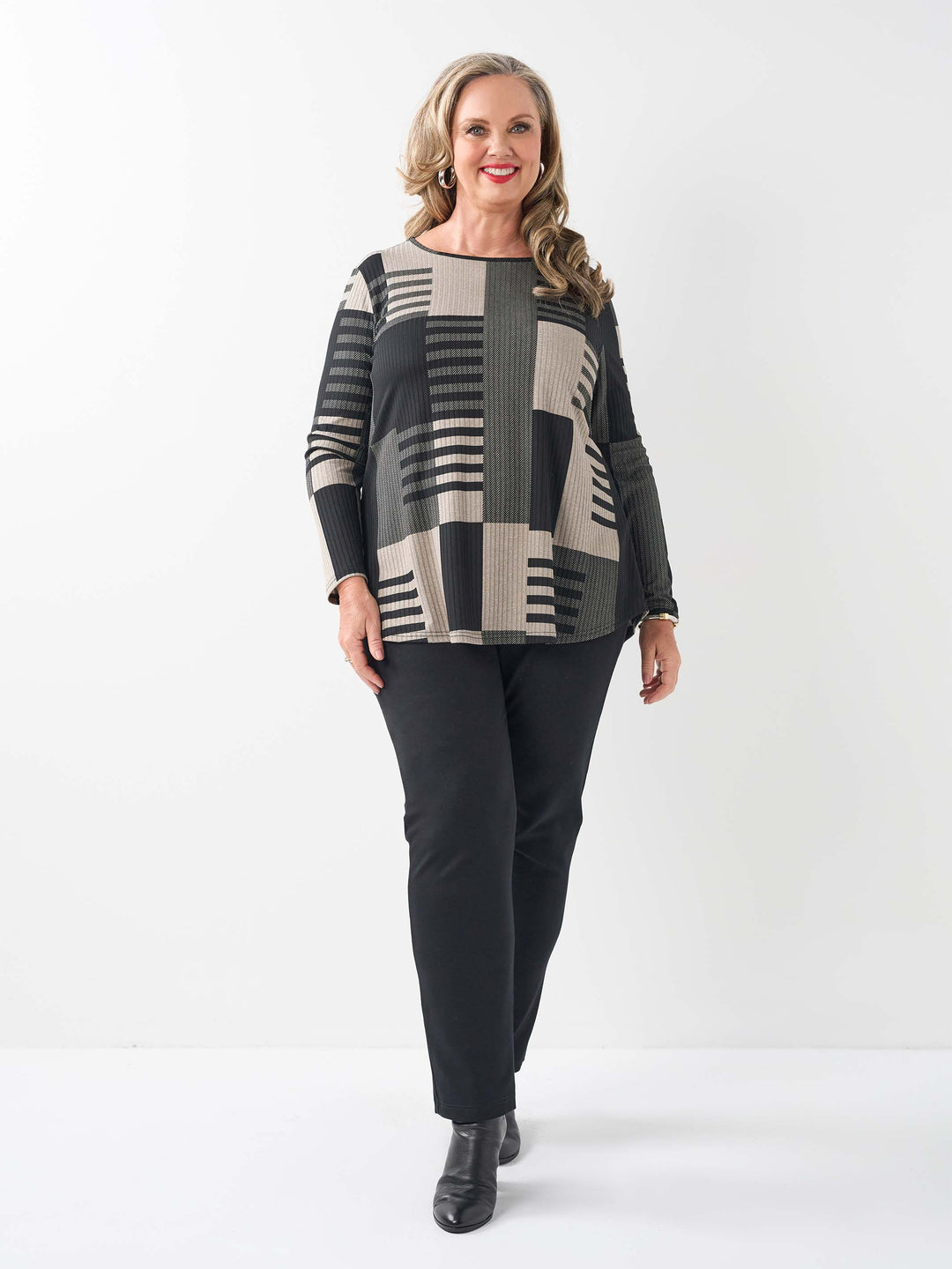 Rib Scoop Hem Top - Skyline