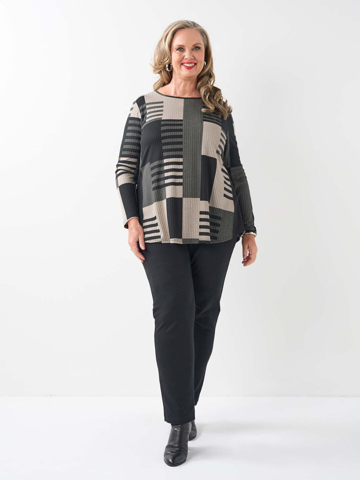 Rib Scoop Hem Top - Skyline