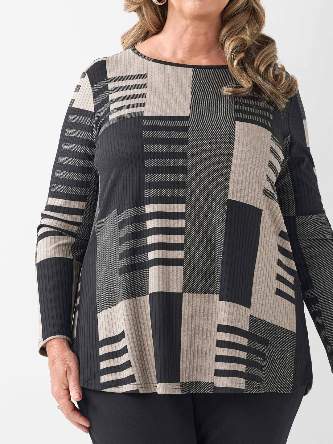 Rib Scoop Hem Top - Skyline