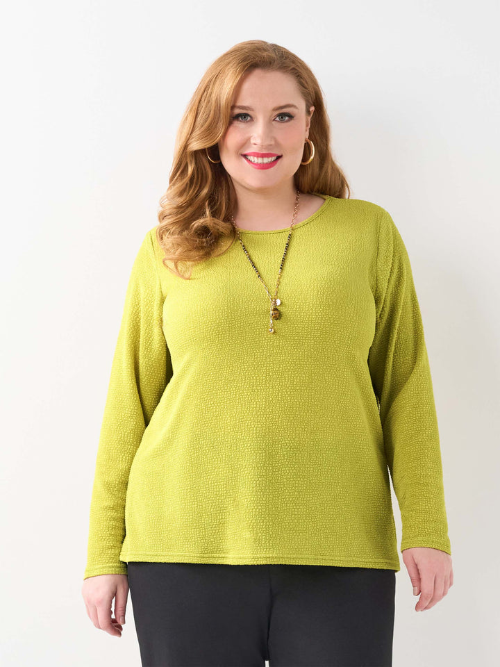 Popcorn Basic Top - Chartreuse