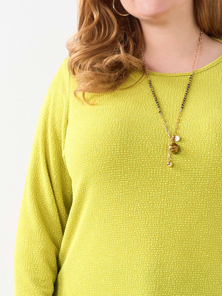 Popcorn Basic Top - Chartreuse