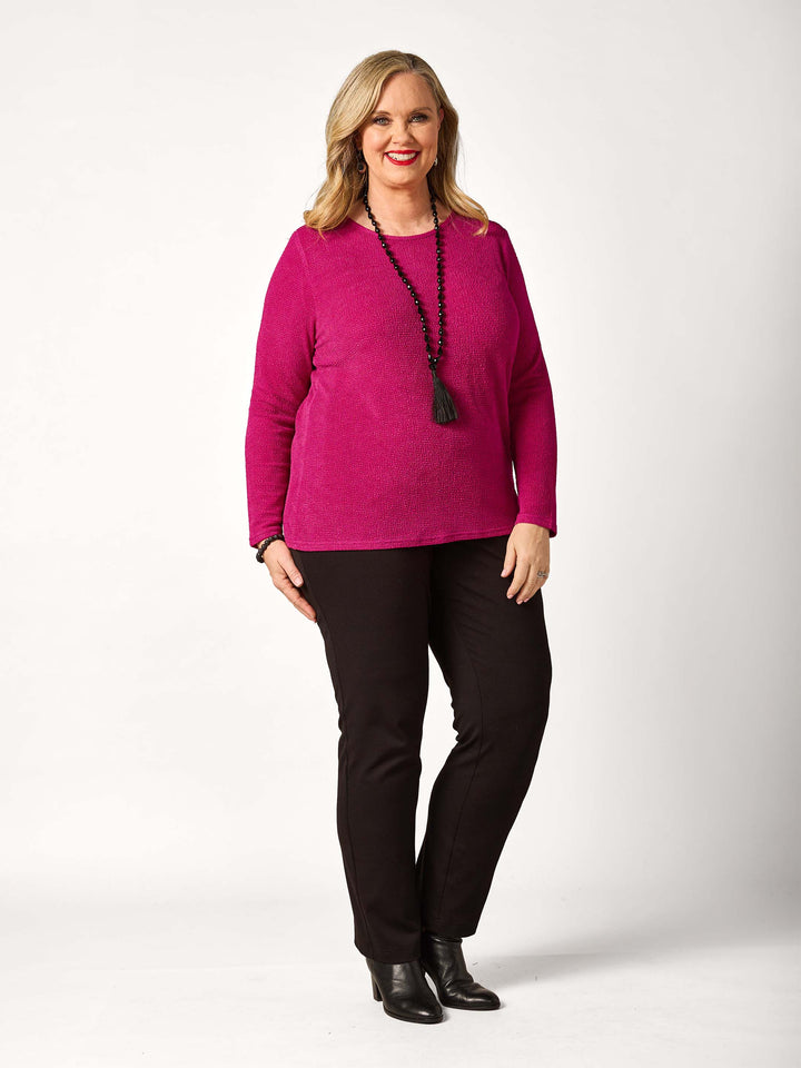 Popcorn Basic Top - Fuchsia