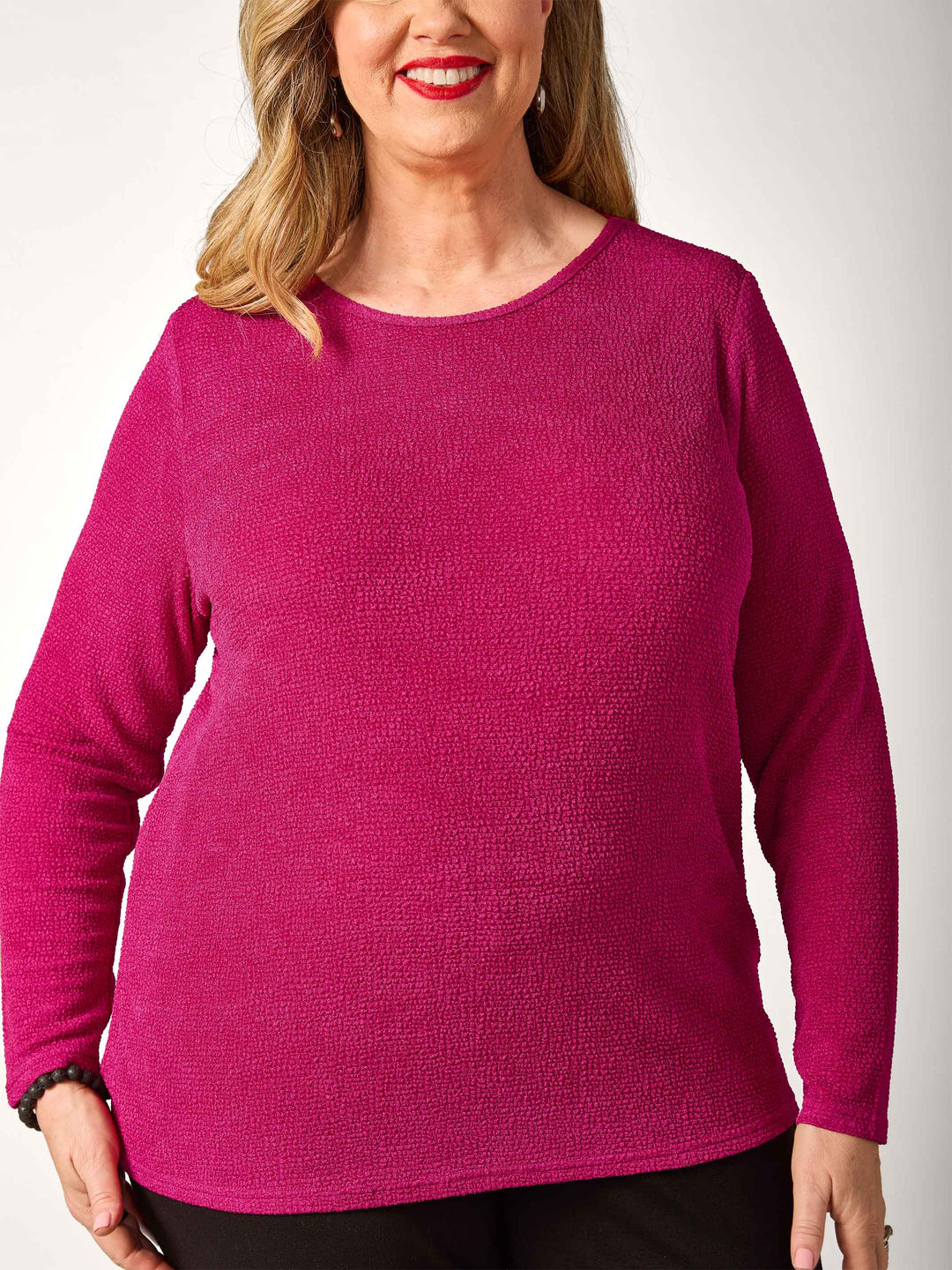 Popcorn Basic Top - Fuchsia