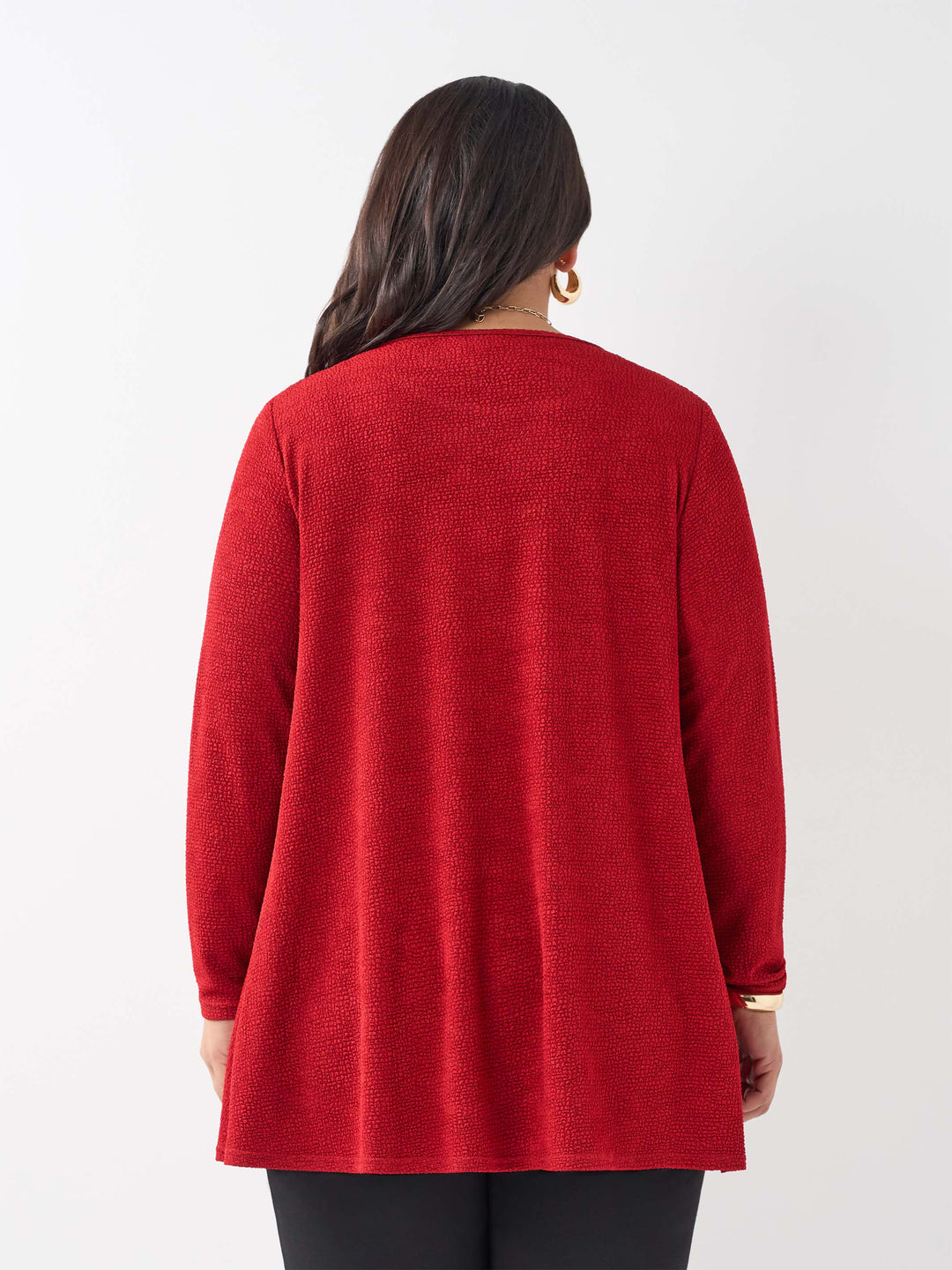 Boat Neck Swing Popcorn Top - Flame