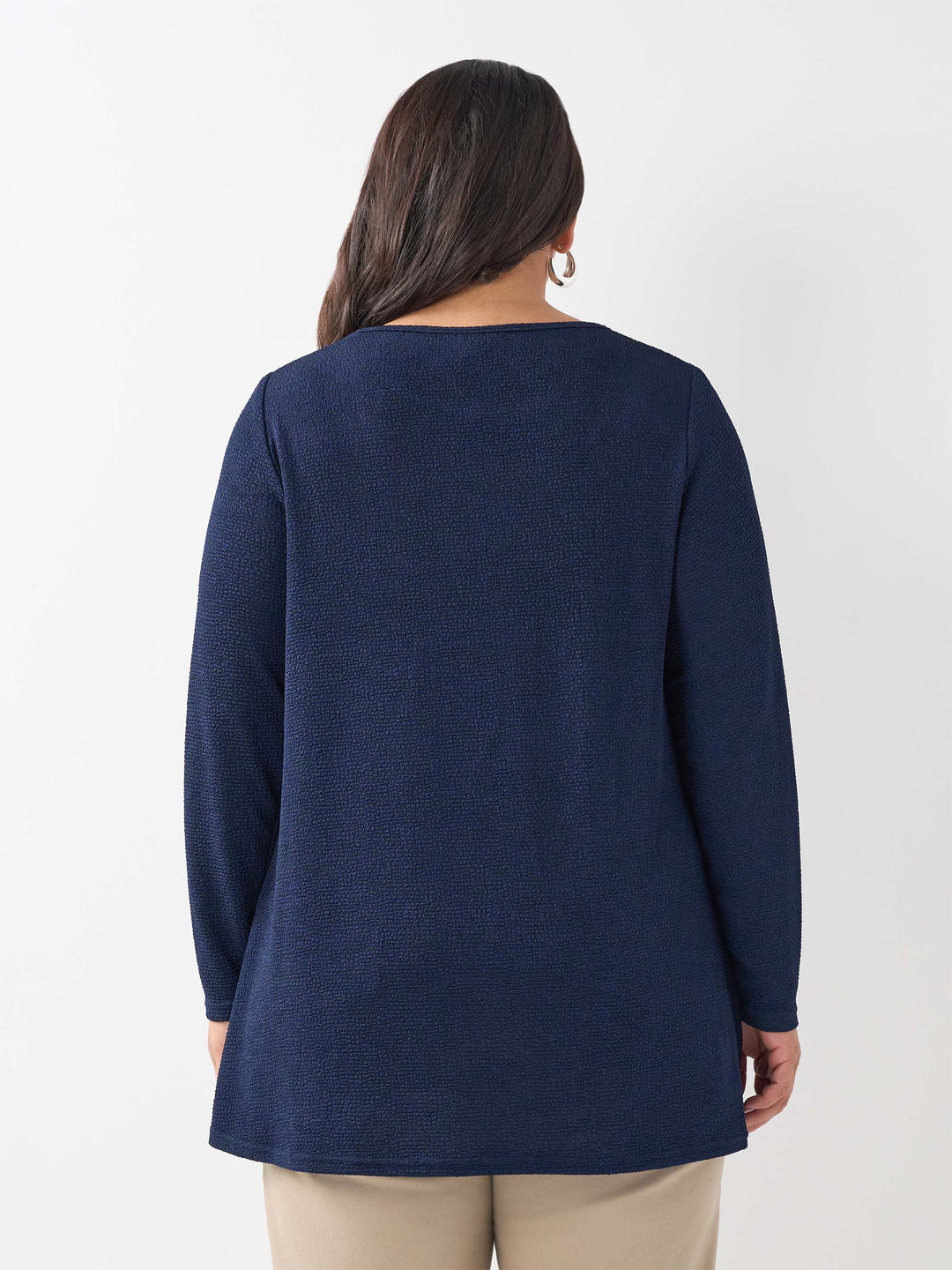 Boat Neck Swing Popcorn Top  - Twilight