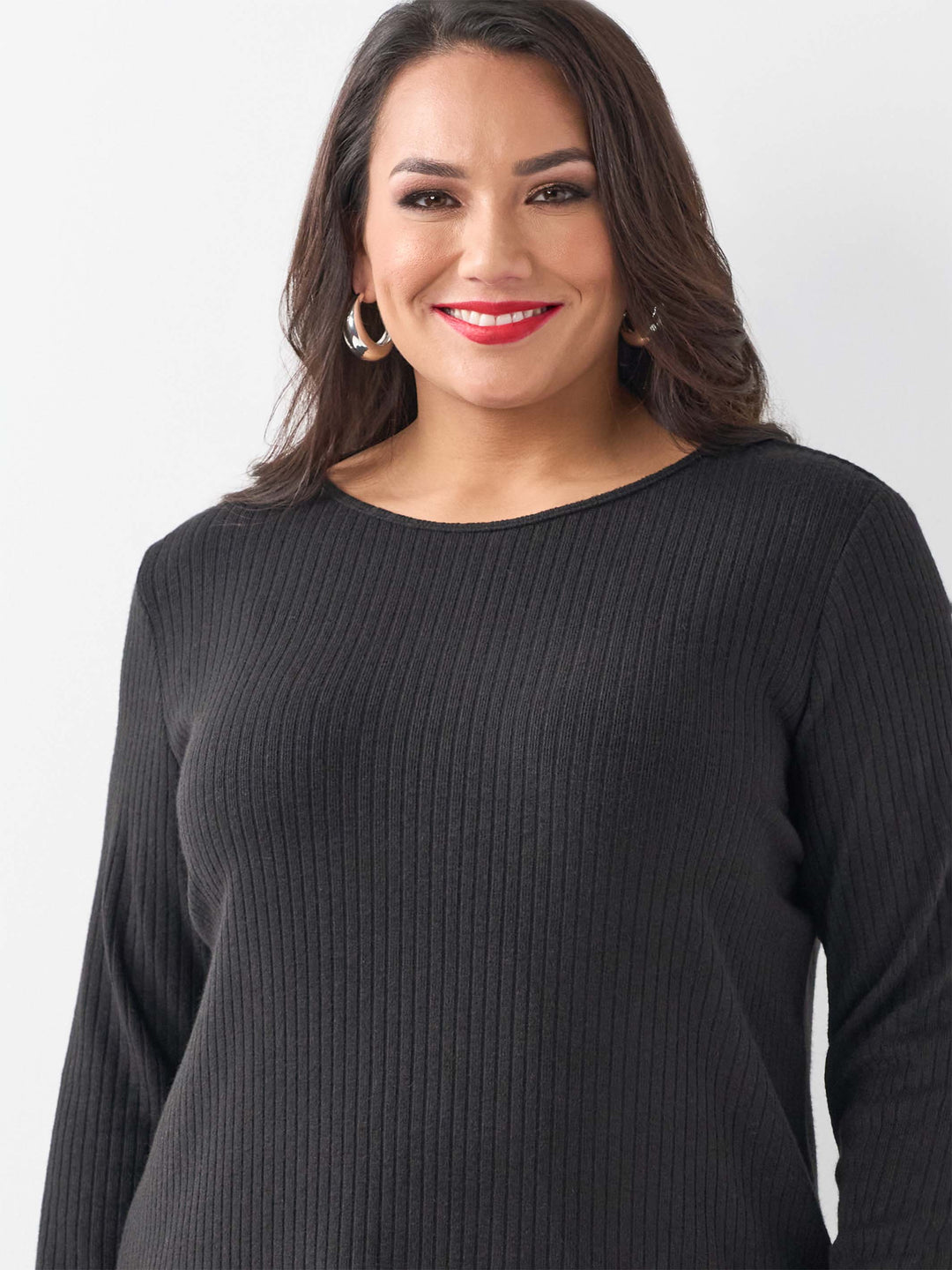 Scoop Neck Basic Rib Tee - Toronto Black