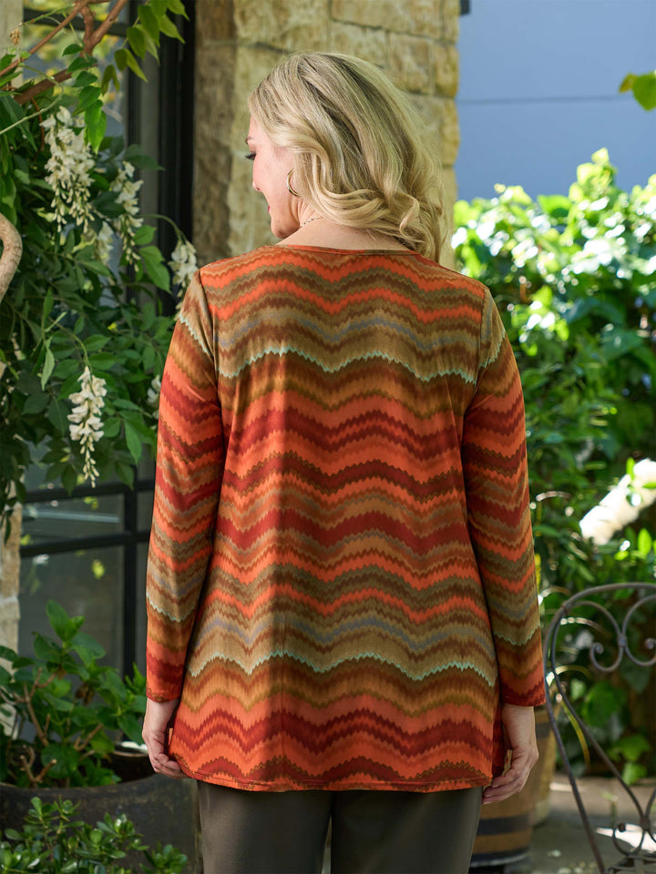 Boat Neck Swing Jersey Top - Texas Waves