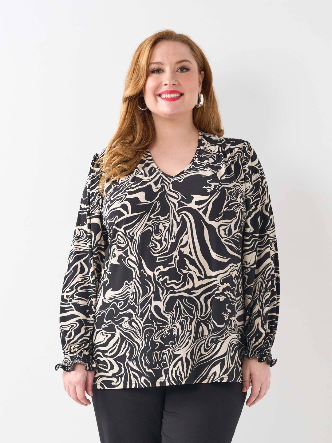 V-Neck Frill Sleeve Top - Code Name