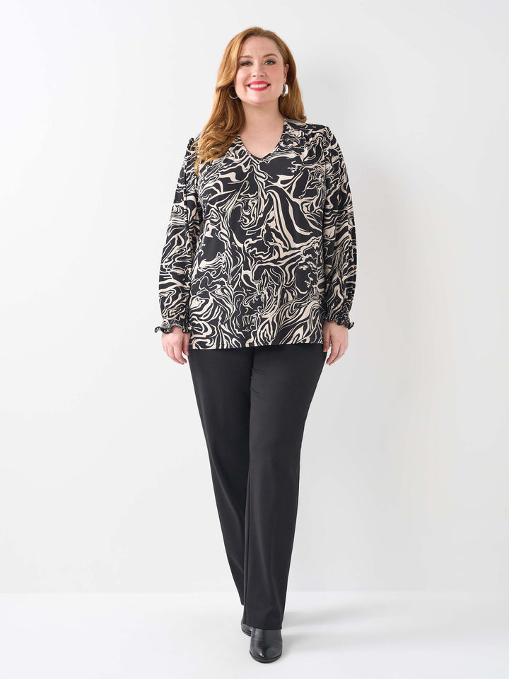 V-Neck Frill Sleeve Top - Code Name