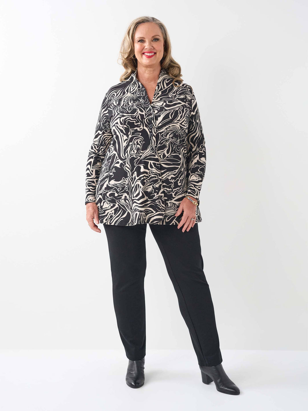 V-Neck 3 Button Swing Jersey Cardigan - Code Name