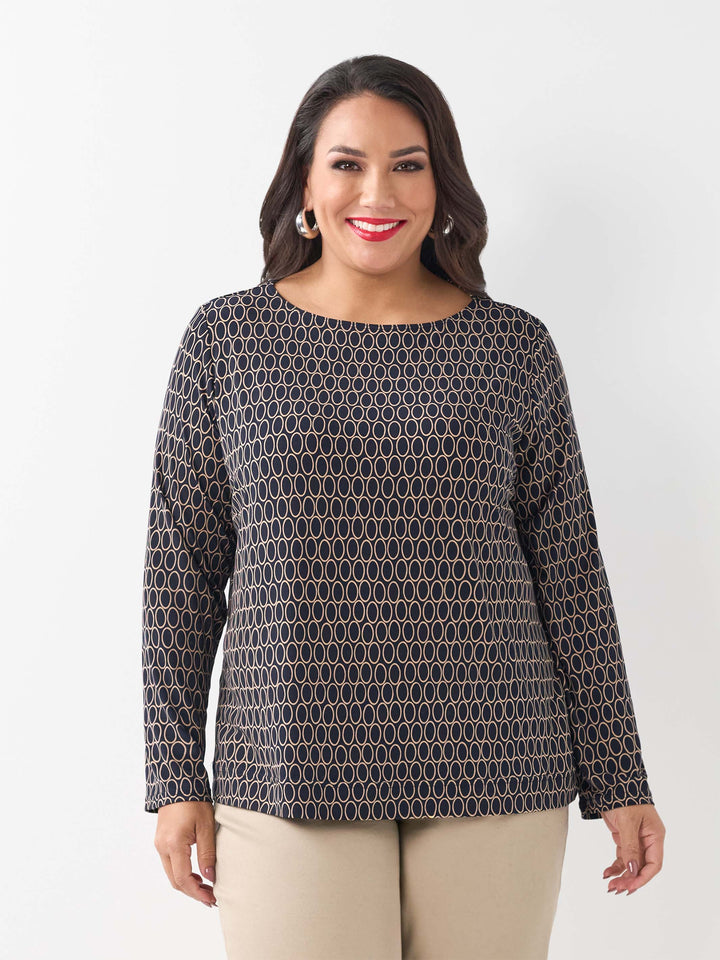 Printed Basic Jersey Top - Classic Oval