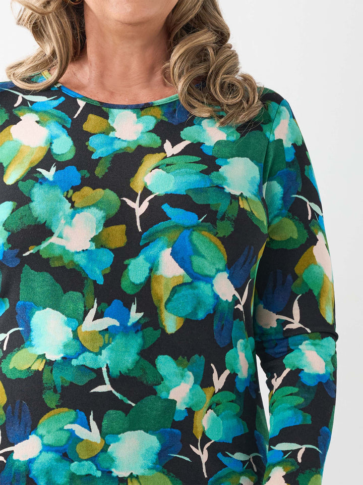 Printed Basic Long Sleeve Top - Jewel Life