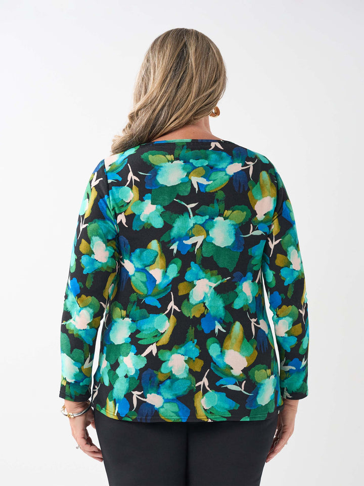 Printed Basic Long Sleeve Top - Jewel Life